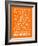 Orange Map of Bangkok-NaxArt-Framed Art Print