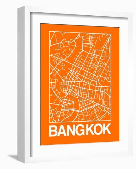 Orange Map of Bangkok-NaxArt-Framed Art Print