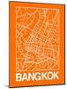 Orange Map of Bangkok-NaxArt-Mounted Art Print