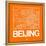 Orange Map of Beijing-NaxArt-Framed Stretched Canvas