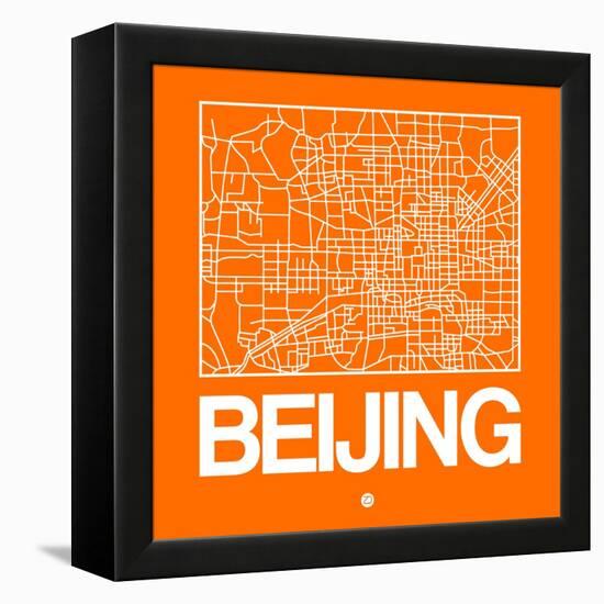 Orange Map of Beijing-NaxArt-Framed Stretched Canvas