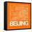 Orange Map of Beijing-NaxArt-Framed Stretched Canvas