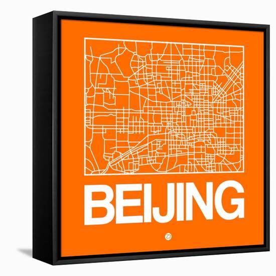 Orange Map of Beijing-NaxArt-Framed Stretched Canvas