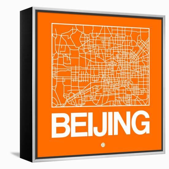 Orange Map of Beijing-NaxArt-Framed Stretched Canvas
