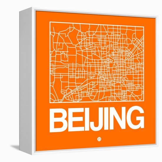 Orange Map of Beijing-NaxArt-Framed Stretched Canvas