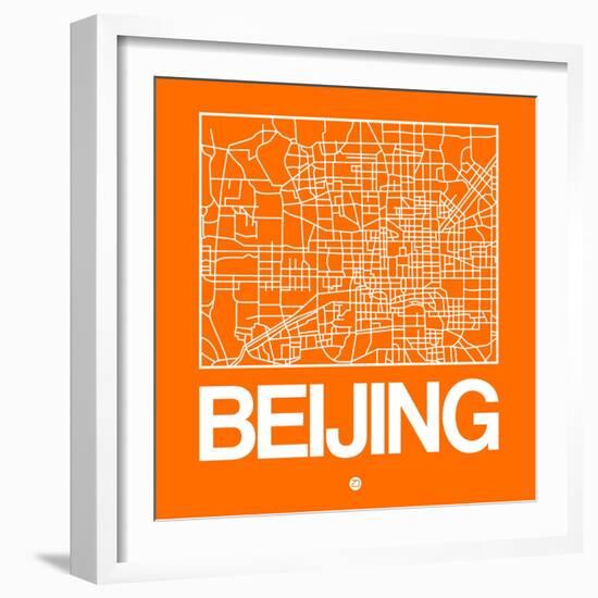 Orange Map of Beijing-NaxArt-Framed Art Print