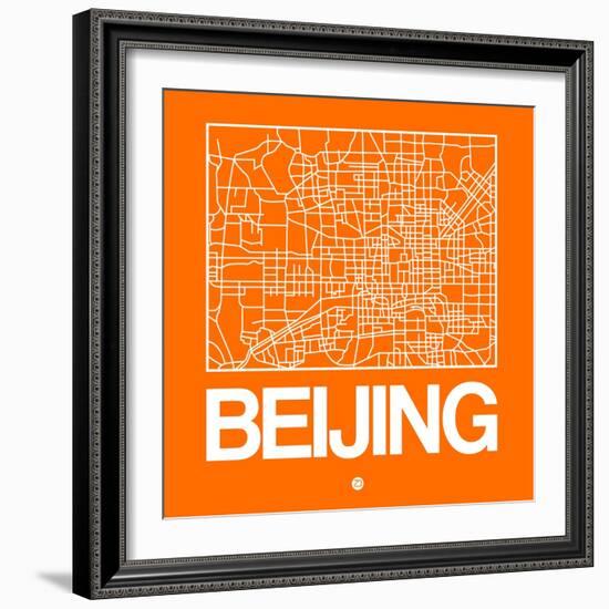 Orange Map of Beijing-NaxArt-Framed Art Print