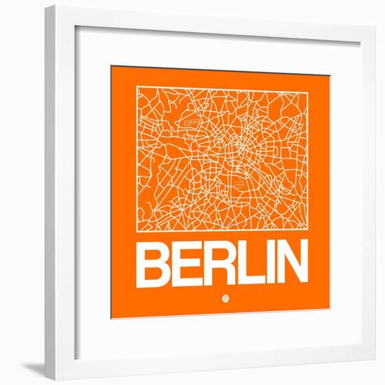 Orange Map of Berlin-NaxArt-Framed Premium Giclee Print