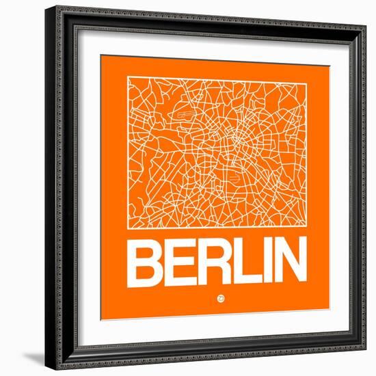 Orange Map of Berlin-NaxArt-Framed Premium Giclee Print