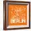 Orange Map of Berlin-NaxArt-Framed Art Print