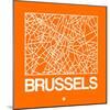 Orange Map of Brussels-NaxArt-Mounted Art Print
