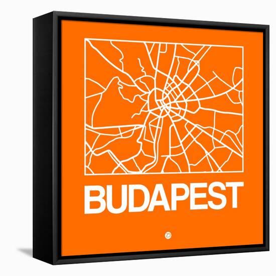 Orange Map of Budapest-NaxArt-Framed Stretched Canvas