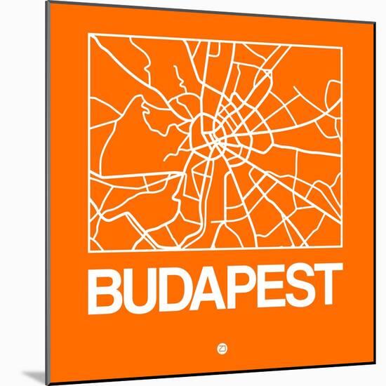 Orange Map of Budapest-NaxArt-Mounted Art Print