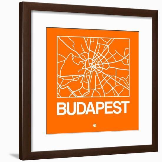 Orange Map of Budapest-NaxArt-Framed Premium Giclee Print