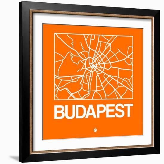 Orange Map of Budapest-NaxArt-Framed Premium Giclee Print