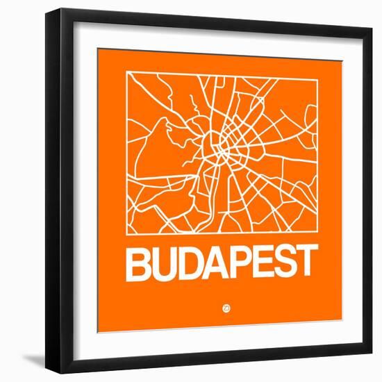 Orange Map of Budapest-NaxArt-Framed Premium Giclee Print