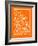 Orange Map of Buenos Aires-NaxArt-Framed Art Print