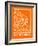 Orange Map of Buenos Aires-NaxArt-Framed Art Print