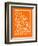 Orange Map of Buenos Aires-NaxArt-Framed Premium Giclee Print