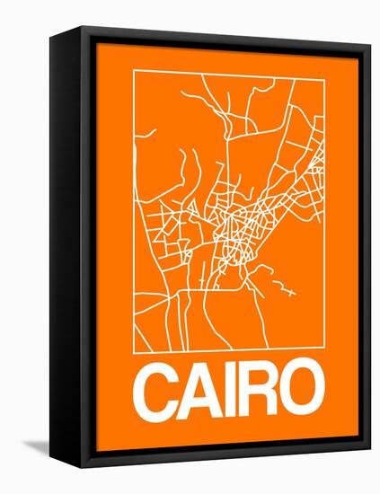 Orange Map of Cairo-NaxArt-Framed Stretched Canvas