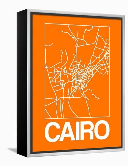 Orange Map of Cairo-NaxArt-Framed Stretched Canvas