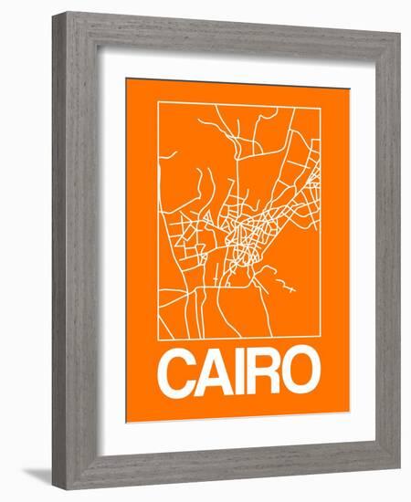 Orange Map of Cairo-NaxArt-Framed Art Print