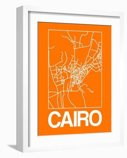 Orange Map of Cairo-NaxArt-Framed Art Print