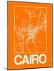 Orange Map of Cairo-NaxArt-Mounted Art Print