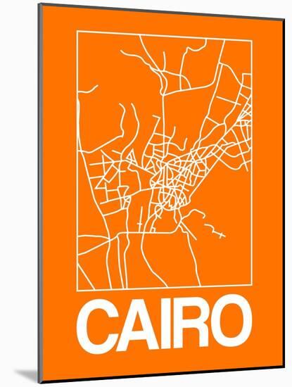 Orange Map of Cairo-NaxArt-Mounted Art Print