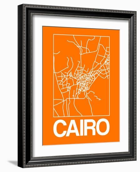 Orange Map of Cairo-NaxArt-Framed Art Print