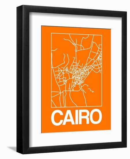 Orange Map of Cairo-NaxArt-Framed Art Print