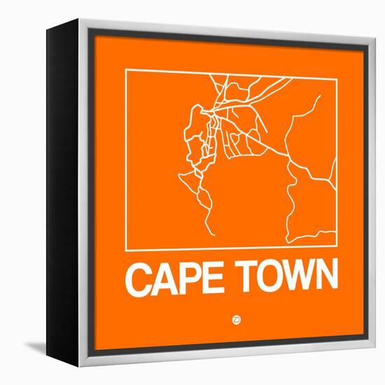 Orange Map of Cape Town-NaxArt-Framed Stretched Canvas