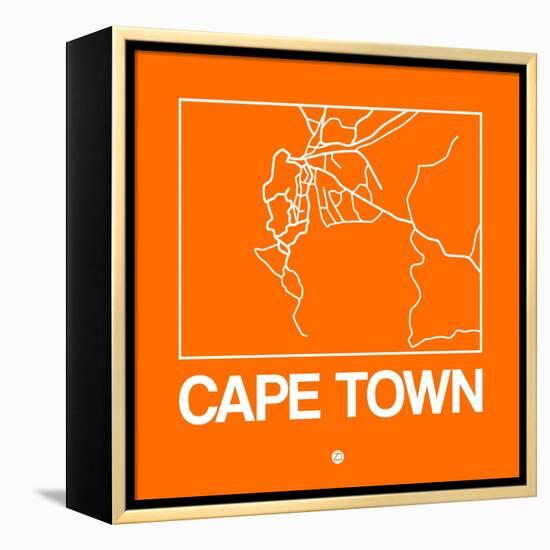 Orange Map of Cape Town-NaxArt-Framed Stretched Canvas