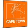 Orange Map of Cape Town-NaxArt-Mounted Art Print