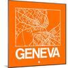 Orange Map of Geneva-NaxArt-Mounted Art Print