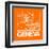 Orange Map of Geneva-NaxArt-Framed Art Print