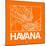 Orange Map of Havana-NaxArt-Mounted Art Print