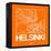 Orange Map of Helsinki-NaxArt-Framed Stretched Canvas