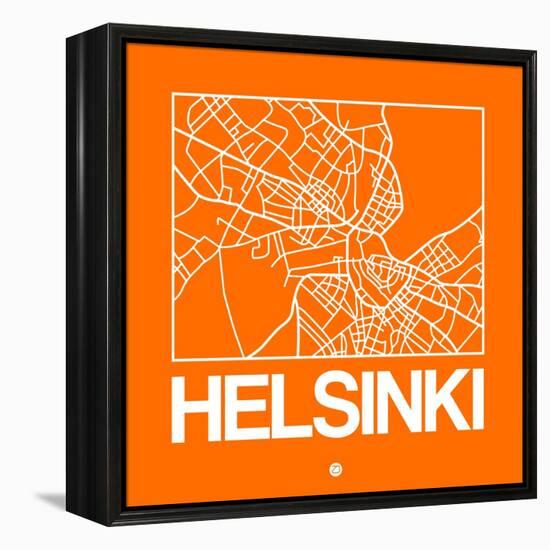 Orange Map of Helsinki-NaxArt-Framed Stretched Canvas