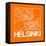 Orange Map of Helsinki-NaxArt-Framed Stretched Canvas