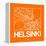 Orange Map of Helsinki-NaxArt-Framed Stretched Canvas