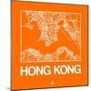 Orange Map of Hong Kong-NaxArt-Mounted Art Print