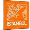 Orange Map of Istanbul-NaxArt-Mounted Art Print