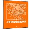 Orange Map of Johannesburg-NaxArt-Mounted Art Print