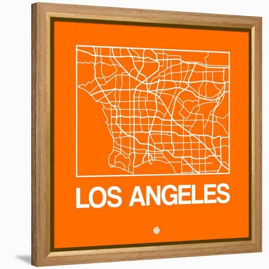 Orange Map of Los Angeles-NaxArt-Framed Stretched Canvas
