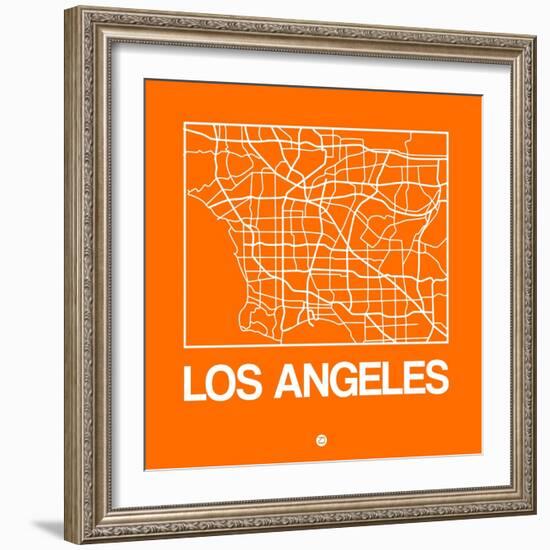 Orange Map of Los Angeles-NaxArt-Framed Art Print