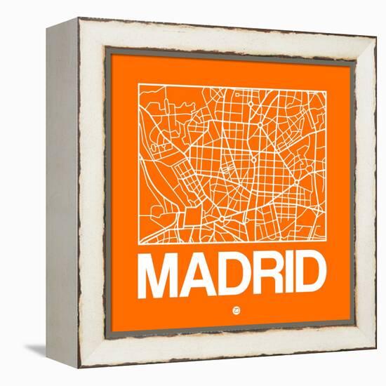 Orange Map of Madrid-NaxArt-Framed Stretched Canvas