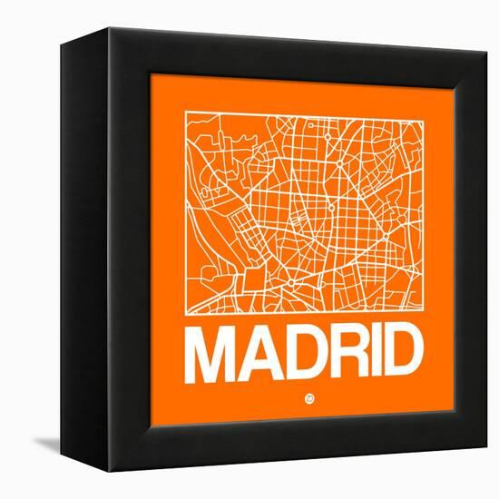 Orange Map of Madrid-NaxArt-Framed Stretched Canvas