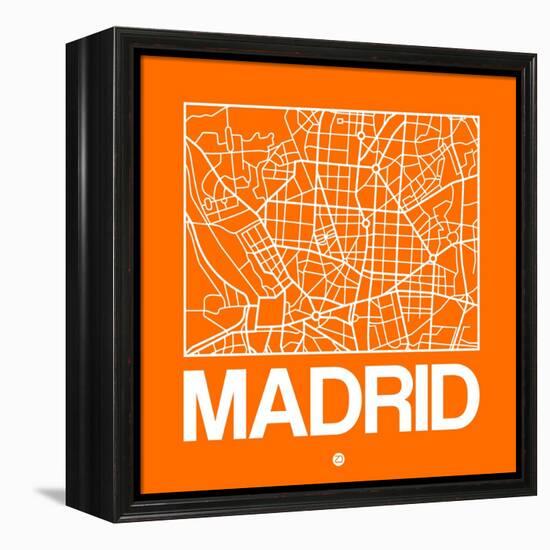 Orange Map of Madrid-NaxArt-Framed Stretched Canvas