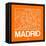 Orange Map of Madrid-NaxArt-Framed Stretched Canvas